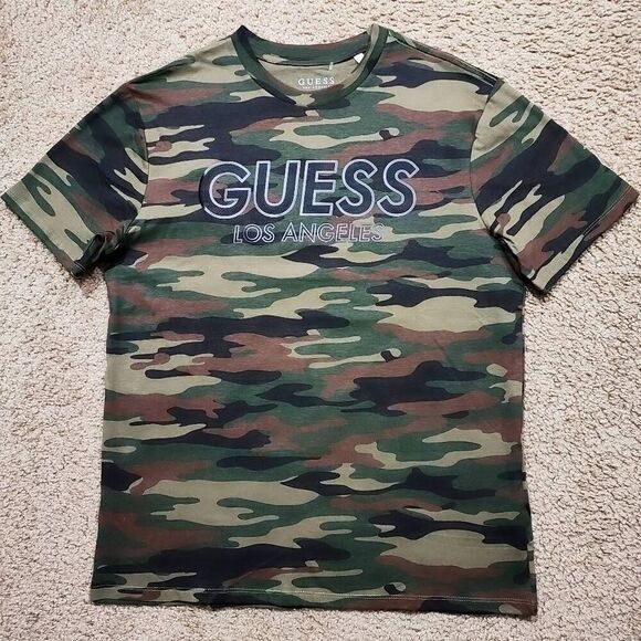 Guess Camo Kora Short Sleeve T-shirt -H - Picture 1 of 3